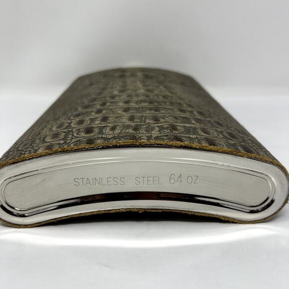 64oz Stainless Steel 11 Inches Tall Flask Alcohol Liquor Storage Fuel Gag Gift - Picture 3 of 13